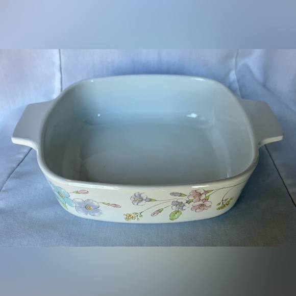 Corningware Pastel Bouquet 1 Liter Square Baking Casserole Serving Dish 1980s - Picture 8 of 13